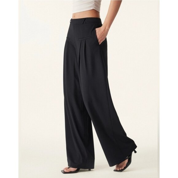 NWT OGL Ponte-De-Roma Drapey Bamboo Mid Rise Wide Leg Trouser Size Small - Picture 4 of 13